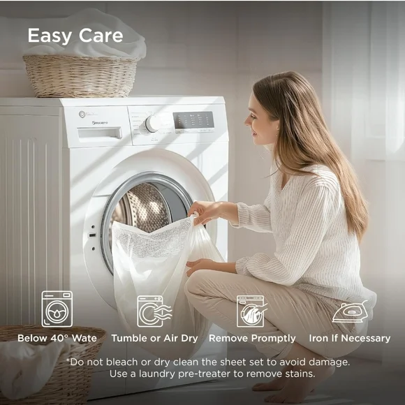 Bedsure Hotel Luxury King Sheet Set, Cooling Sheets, Rayon Derived from Bamboo. - Picture 5 of 8